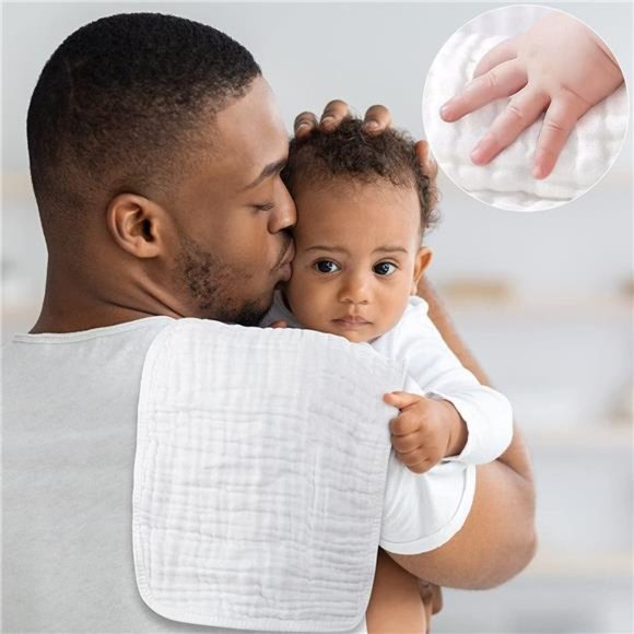 Muslin Burp Cloths for Baby 10 Pack 100% Cotton Baby Washcloths for Boys Girls - Picture 5 of 6